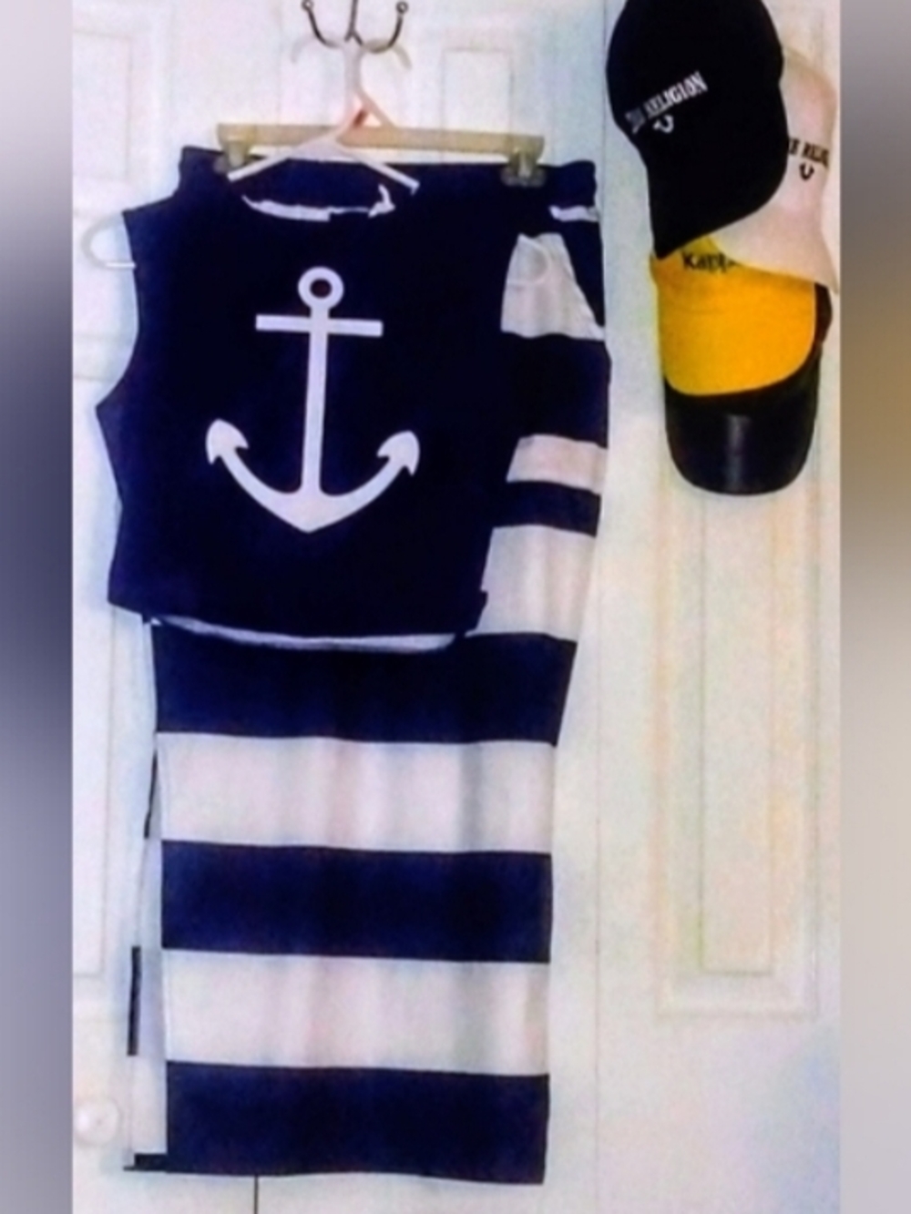 Nautical Anchor Navy & White Women's Tank Top and Skirt Set